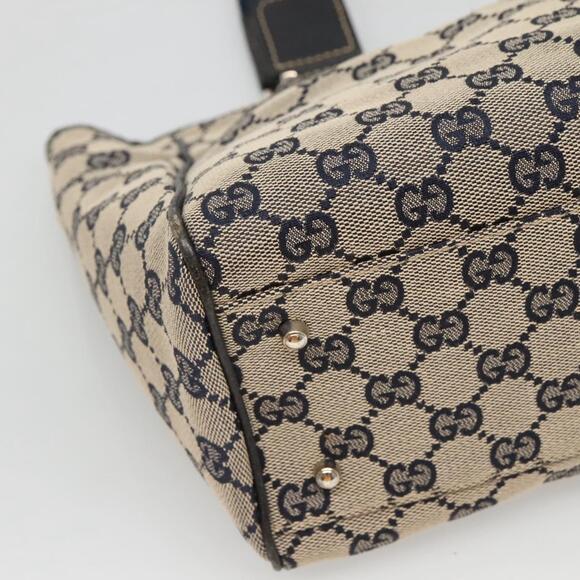 GUCCI GG Canvas Sherry Line Hand Bag Navy Silver - Picture 13 of 16